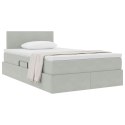 VidaXL Úložná posteľ s matracmi Svetlosivá 120 x 200 cm Zamat