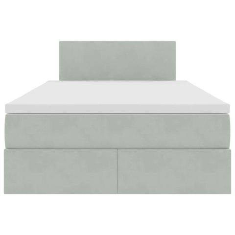 VidaXL Úložná posteľ s matracmi Svetlosivá 120 x 200 cm Zamat