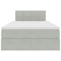 VidaXL Úložná posteľ s matracmi Svetlosivá 120 x 200 cm Zamat