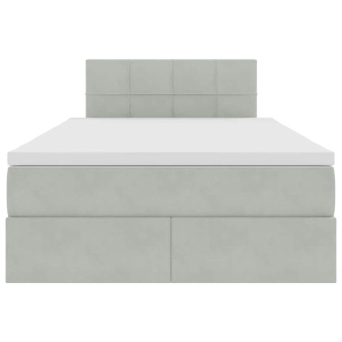 VidaXL Úložná posteľ s matracmi Svetlosivá 120 x 200 cm Zamat