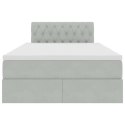 VidaXL Úložná posteľ s matracmi Svetlosivá 120 x 200 cm Zamat