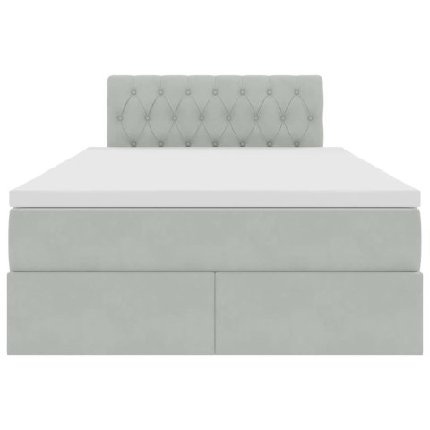 VidaXL Úložná posteľ s matracmi Svetlosivá 120 x 200 cm Zamat