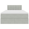 VidaXL Úložná posteľ s matracmi Svetlosivá 120 x 200 cm Zamat