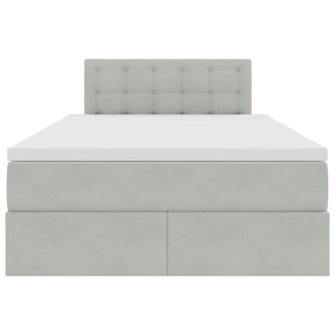 VidaXL Úložná posteľ s matracmi Svetlosivá 120 x 200 cm Zamat