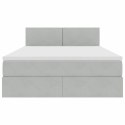 VidaXL Úložná posteľ s matracmi Svetlosivá 140 x 200 cm Zamat