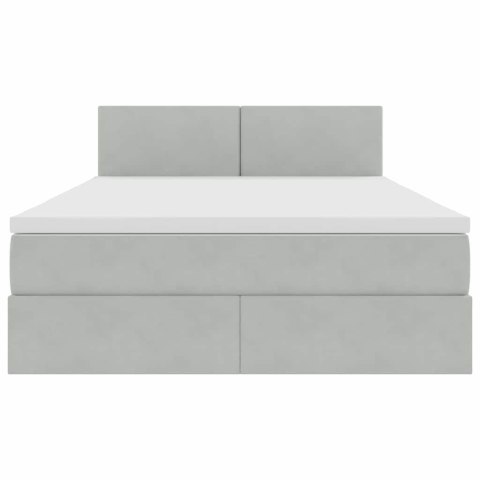 VidaXL Úložná posteľ s matracmi Svetlosivá 140 x 200 cm Zamat