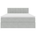 VidaXL Úložná posteľ s matracmi Svetlosivá 140 x 200 cm Zamat