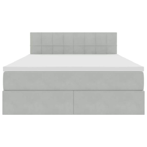 VidaXL Úložná posteľ s matracmi Svetlosivá 140 x 200 cm Zamat