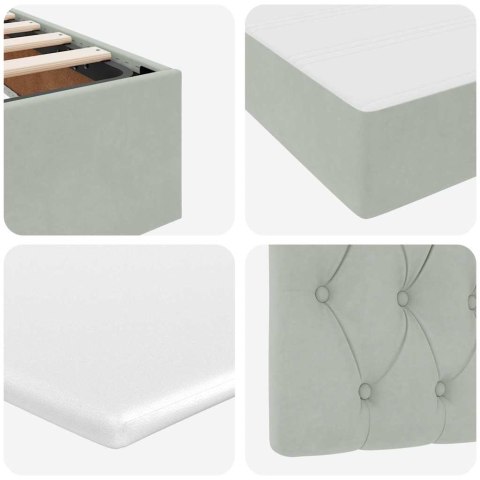 VidaXL Úložná posteľ s matracmi Svetlosivá 140 x 200 cm Zamat