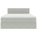 VidaXL Úložná posteľ s matracmi Svetlosivá 140 x 200 cm Zamat