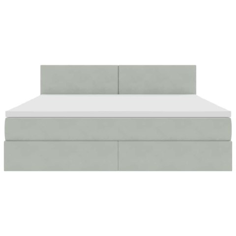 VidaXL Úložná posteľ s matracmi Svetlosivá 180 x 200 cm Zamat