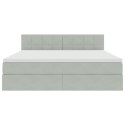 VidaXL Úložná posteľ s matracmi Svetlosivá 180 x 200 cm Zamat