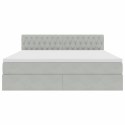 VidaXL Úložná posteľ s matracmi Svetlosivá 180 x 200 cm Zamat