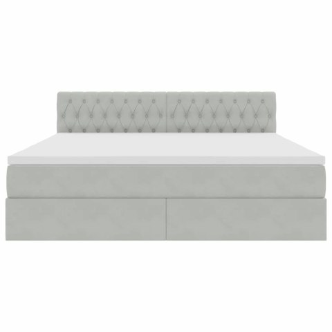 VidaXL Úložná posteľ s matracmi Svetlosivá 180 x 200 cm Zamat