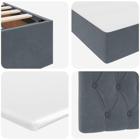 VidaXL Úložná posteľ s matracmi Tmavo šedá 100 x 200 cm Zamat