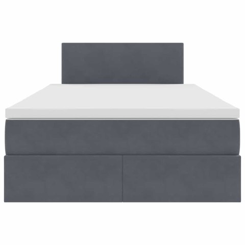 VidaXL Úložná posteľ s matracmi Tmavo šedá 120 x 200 cm Zamat