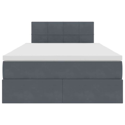 VidaXL Úložná posteľ s matracmi Tmavo šedá 120 x 200 cm Zamat