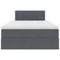 VidaXL Úložná posteľ s matracmi Tmavo šedá 120 x 200 cm Zamat