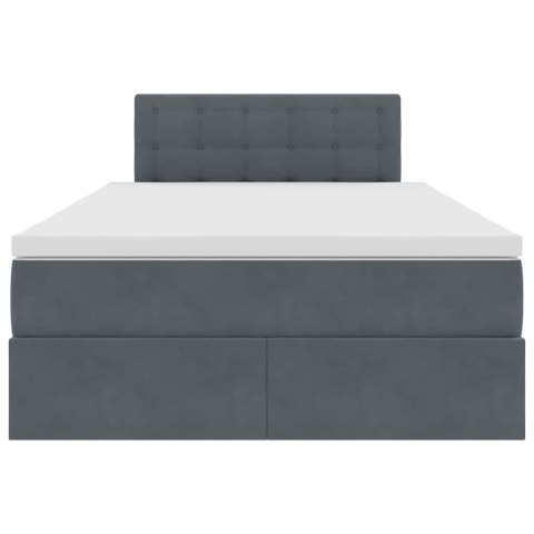 VidaXL Úložná posteľ s matracmi Tmavo šedá 120 x 200 cm Zamat