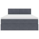 VidaXL Úložná posteľ s matracmi Tmavo šedá 140 x 190 cm Zamat