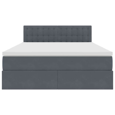VidaXL Úložná posteľ s matracmi Tmavo šedá 140 x 190 cm Zamat