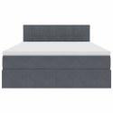 VidaXL Úložná posteľ s matracmi Tmavo šedá 140 x 200 cm Zamat