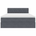 VidaXL Úložná posteľ s matracmi Tmavo šedá 140 x 200 cm Zamat