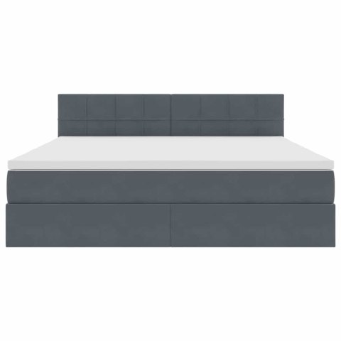 VidaXL Úložná posteľ s matracmi Tmavo šedá 180 x 200 cm Zamat