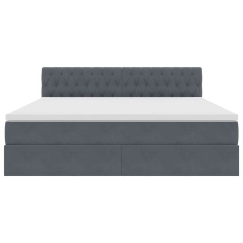 VidaXL Úložná posteľ s matracmi Tmavo šedá 180 x 200 cm Zamat