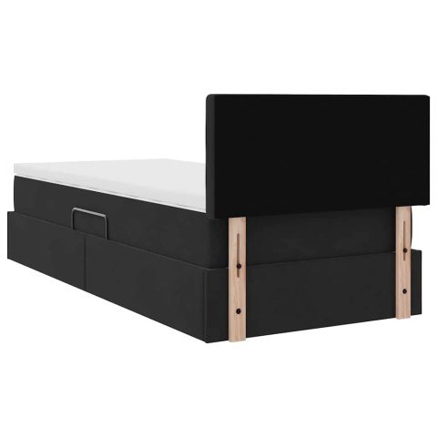 VidaXL Úložná posteľ s matracmi s úložiskom Čierna 100 x 200 cm Zamat