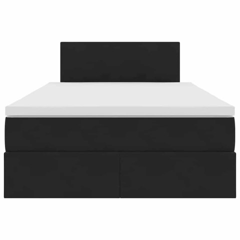 VidaXL Úložná posteľ s matracmi s úložiskom Čierna 120 x 200 cm Zamat