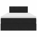 VidaXL Úložná posteľ s matracmi s úložiskom Čierna 120 x 200 cm Zamat