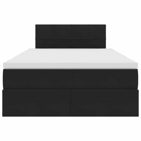 VidaXL Úložná posteľ s matracmi s úložiskom Čierna 120 x 200 cm Zamat