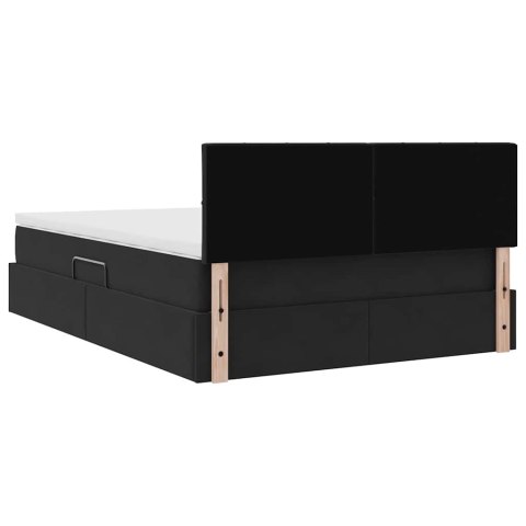 VidaXL Úložná posteľ s matracmi s úložiskom Čierna 140 x 200 cm Zamat
