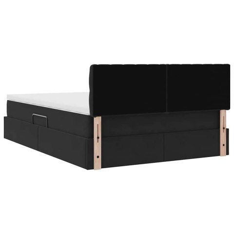 VidaXL Úložná posteľ s matracmi s úložiskom Čierna 140 x 200 cm Zamat