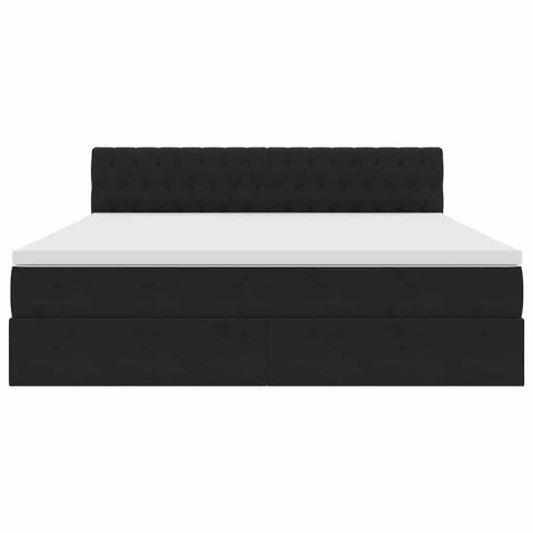 VidaXL Úložná posteľ s matracmi s úložiskom Čierna 180 x 200 cm Zamat