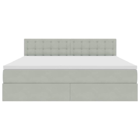 VidaXL Úložná posteľ s matracmi Svetlosivá 180 x 200 cm Zamat