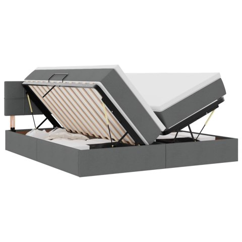 VidaXL Úložná posteľ s matracmi Tmavo šedá 180 x 200 cm Umelá koža