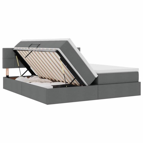 VidaXL Úložná posteľ s matracmi Tmavo šedá 180 x 200 cm Umelá koža