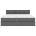 VidaXL Úložná posteľ s matracmi Tmavo šedá 180 x 200 cm Umelá koža