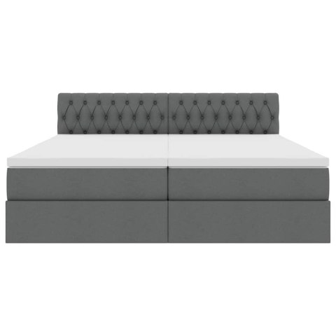 VidaXL Úložná posteľ s matracmi Tmavo šedá 180 x 200 cm Umelá koža