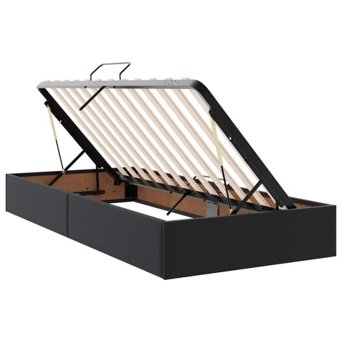 VidaXL Úložná posteľ s matracmi Čierna 100 x 200 cm Umelá koža