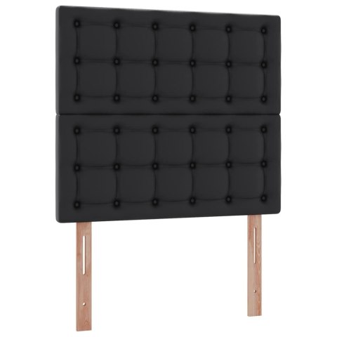 VidaXL Úložná posteľ s matracmi Čierna 100 x 200 cm Umelá koža