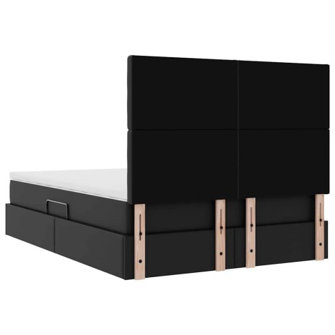 VidaXL Úložná posteľ s matracmi Čierna 140 x 200 cm Umelá koža