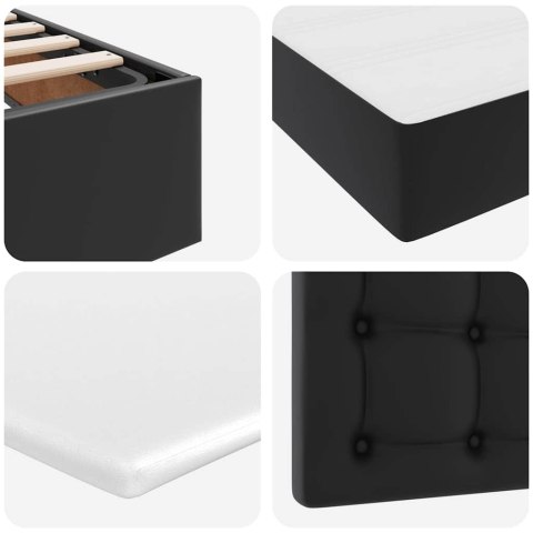 VidaXL Úložná posteľ s matracmi Čierna 140 x 200 cm Umelá koža