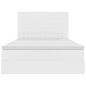 VidaXL Úložná posteľ s matracmi Čistá biela 140 x 200 cm Umelá koža