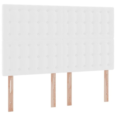 VidaXL Úložná posteľ s matracmi Čistá biela 140 x 200 cm Umelá koža