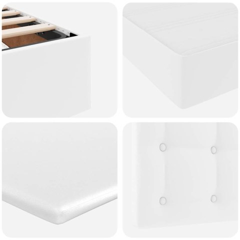 VidaXL Úložná posteľ s matracmi Čistá biela 140 x 200 cm Umelá koža