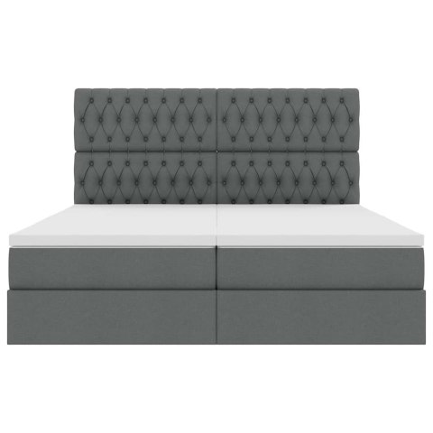 VidaXL Úložná posteľ s matracmi Tmavo šedá 180 x 200 cm Umelá koža