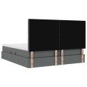 VidaXL Úložná posteľ s matracmi Tmavo šedá 180 x 200 cm Umelá koža